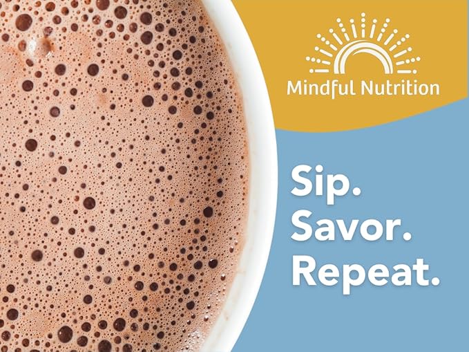 Mindful Morning Sugar Free Hot Chocolate Mix with Organic Ashwagandha and Magnesium Supplements to Relax the Mood and Calm the Mind, Natural Stress Relief Supplement Hot Cocoa