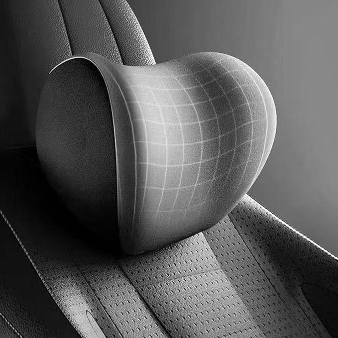 Ergonomic Car Seat Headrest & Lumbar Cushion, Ergonomic Car Seat Headrest Neck Rest Cushion Lumbar Support Pillow (Gray)