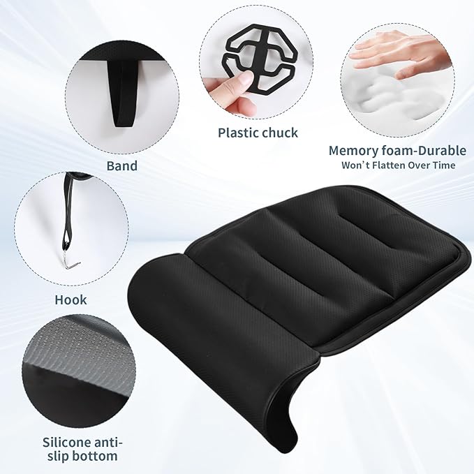 Car Seat Leg Extender Support Cushion, Memory Foam Driver Leg Rest Pad for Long Drives, Car Seat Extender Gap Filler for Knee & Thigh Support, Universal Fit for Car Office Chair Recliner