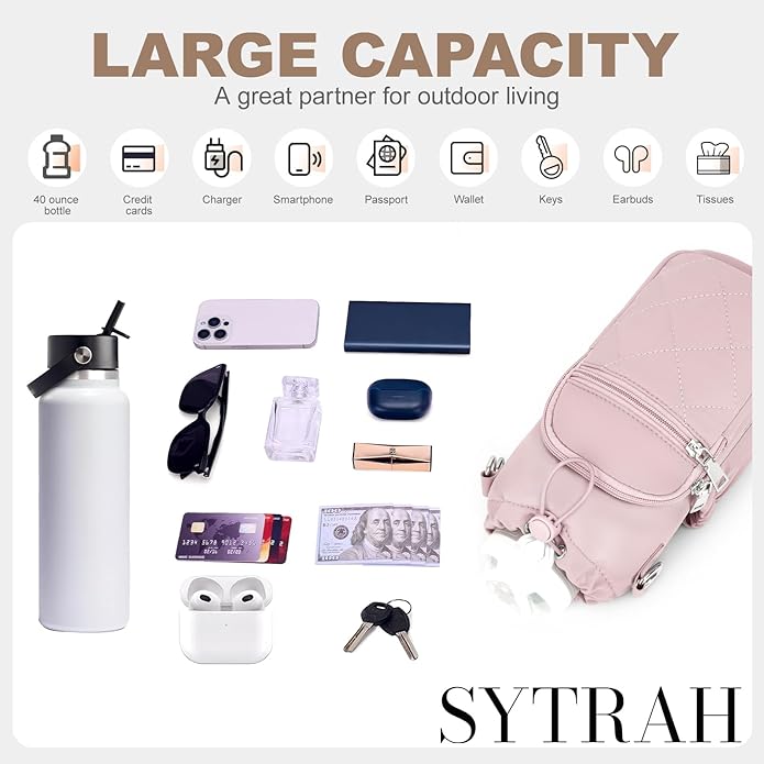 Water Bottle Carrier Bag with Strap, Water Bottle Purse with Phone Pocket 40oz for Walking Hiking