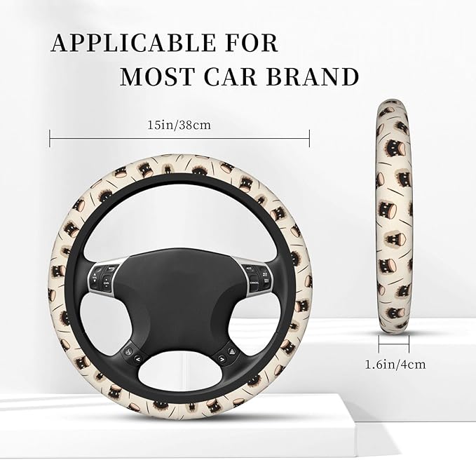 Drum Pattern Universal Fit Steering Wheel Cover for Car, Truck, and SUV, Durable Steering Wheel Protection