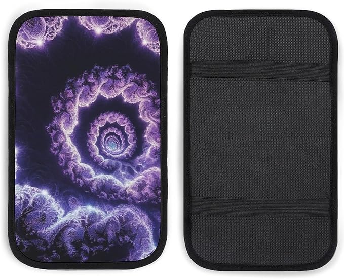 Car Center Console Protector Pad Trippy Abstract Purple Tie Dye Armrest Seat Cover Non-Slip Universal Car Interior Accessories Fit for Most Vehicle