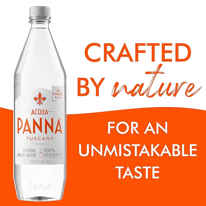 Acqua Panna Natural Spring Water, 33.8 Oz Plastic Bottles (12 Pack)