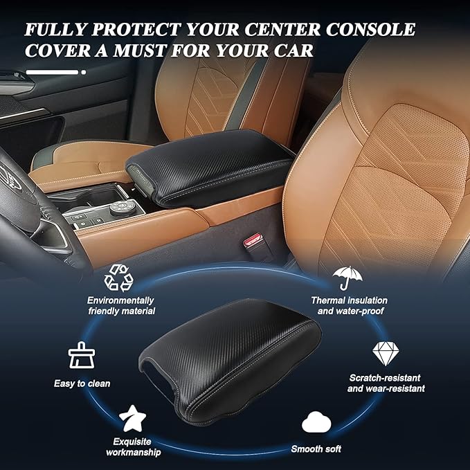 BIBIBO Upgraded 2025 2026 Pathfinder Center Console Cover for 2023-2025 2026 Nissan Pathfinder Console Lid, 2026 Pathfinder Arm Rest Pad Seat Box Cover,2025 Pathfinder Accessories Armrest Cushion