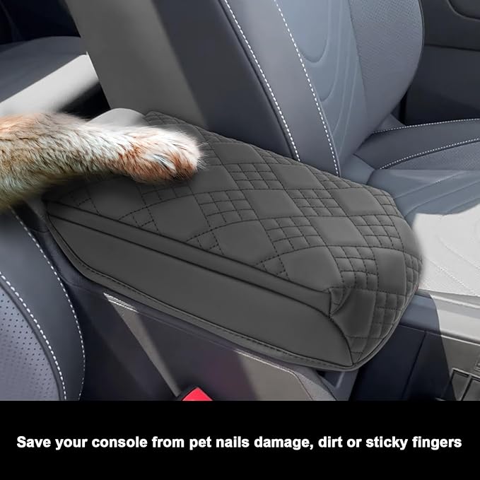 SXCY for 2025 2026 VW Tiguan Armrest Cover for 2025 2026 Volkswagen Tiguan Accessories 2025 2026 Tiguan Center Console Cover 2025 2026 Tiguan Middle Console Cover Add Soft Cotton Cushion (Added-Pad)