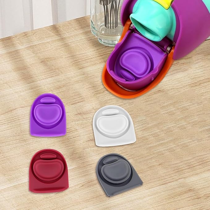 4 Pcs Replacement Stopper Compatible with Owala FreeSip 16oz 32oz,Water Bottle Top Gasket Lid for Owala 16/19/24/32/40oz Seal Mouth Cap Silicone Stopper Parts Insert Accessories(4 Colors 5)