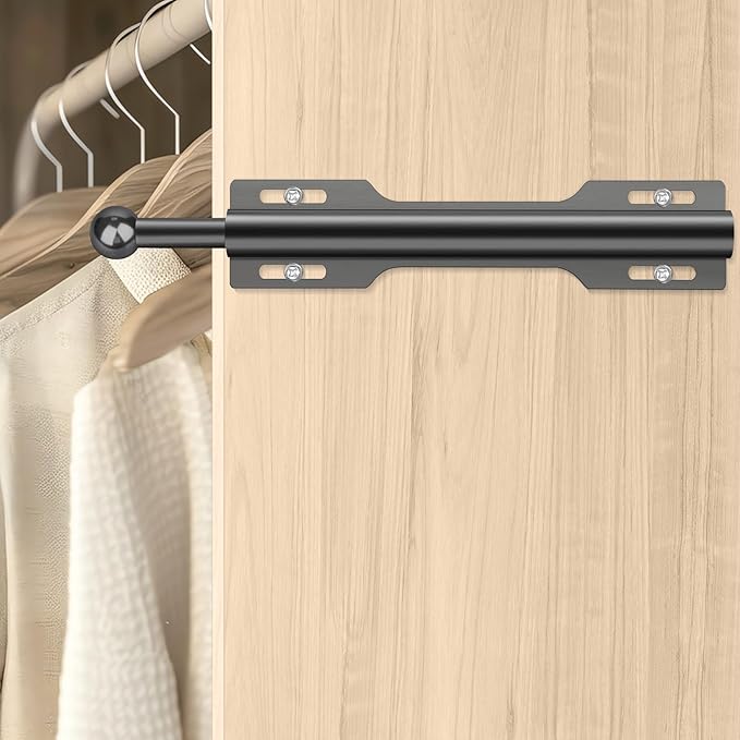 12" Valet Rod for Closet Pull Out (1 Pack, Black)