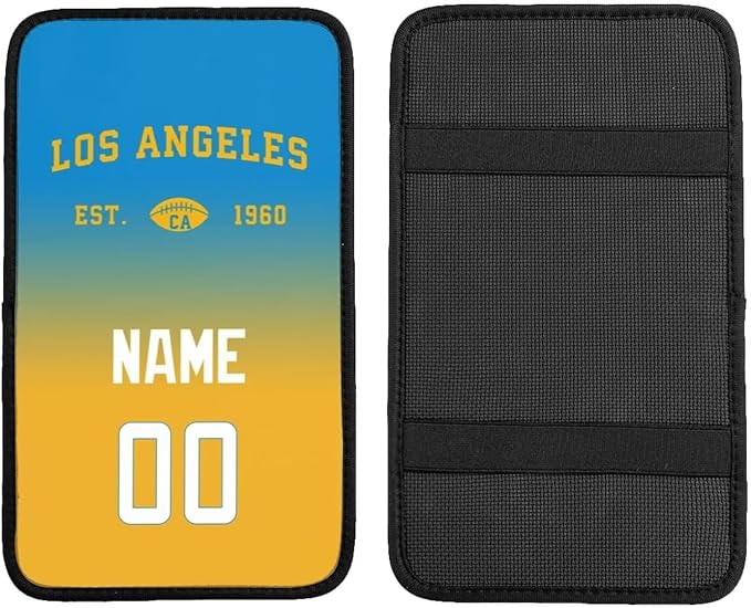 Custom Car Armrest Cover - Personalized Name & Number, Auto Center Console Pad, Fit Most Cars