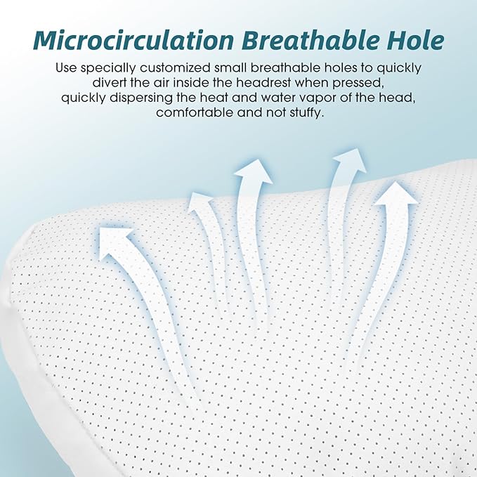 Upgraded Car Seat Neck Pillow - Adjustable Height Headrest Cushion - for Tesla Models 3/Y/S/X High Elastic Pearl Cotton Interior and Ventilated Nappa Leather - Neck Pain Relief (1 Pack White)