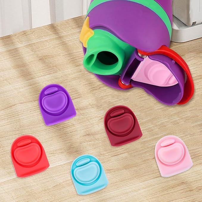 5 Pcs Replacement Seal Stopper Compatible with Owala FreeSip 16oz 32oz,Bottle Top Gasket Lid for Owala 16/19/24/32/40oz Seal Mouth Cap Silicone Stopper Parts Insert Accessories（5 colors 9）