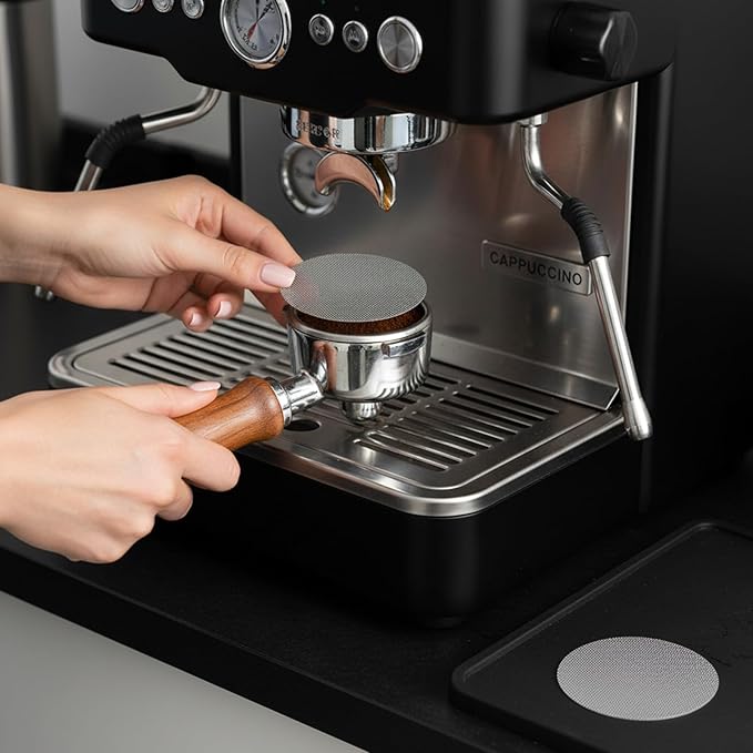 2Pcs 58mm Espresso Puck Screen, Stainless Steel 1mm Thickness Reusable Coffee Filter Mesh Plate for Espresso Portafilter Filter Basket
