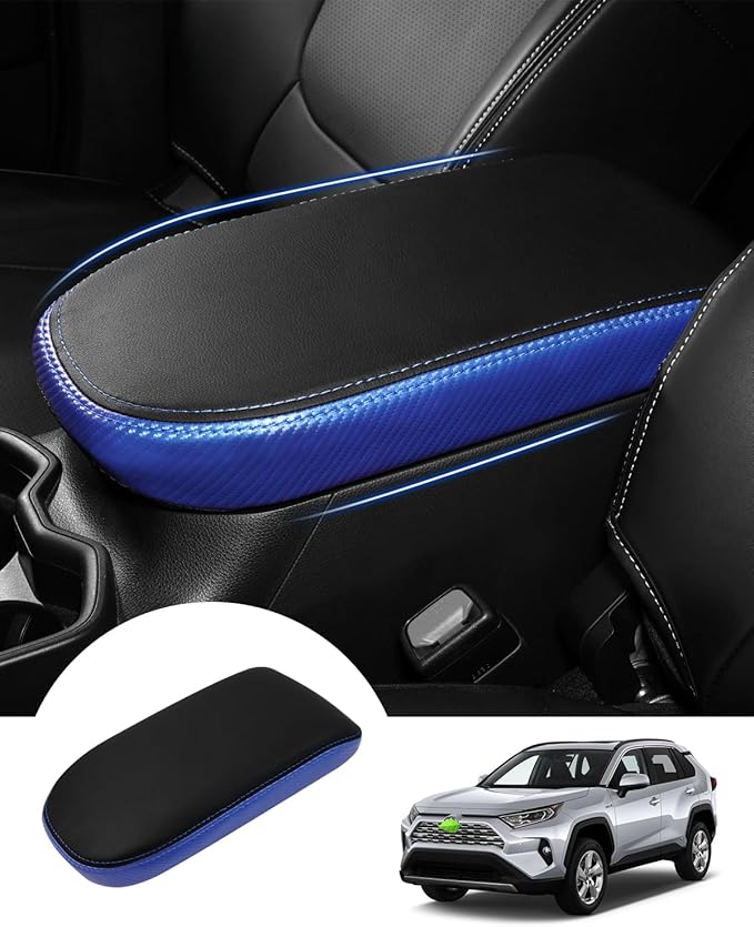 Autorder Center Console Cover for 2019-2022 2023 2024 2025 Toyota RAV4 Accessories Armrest Cover Anti-Scratch Middle Console Pad Leather Armrest Protector
