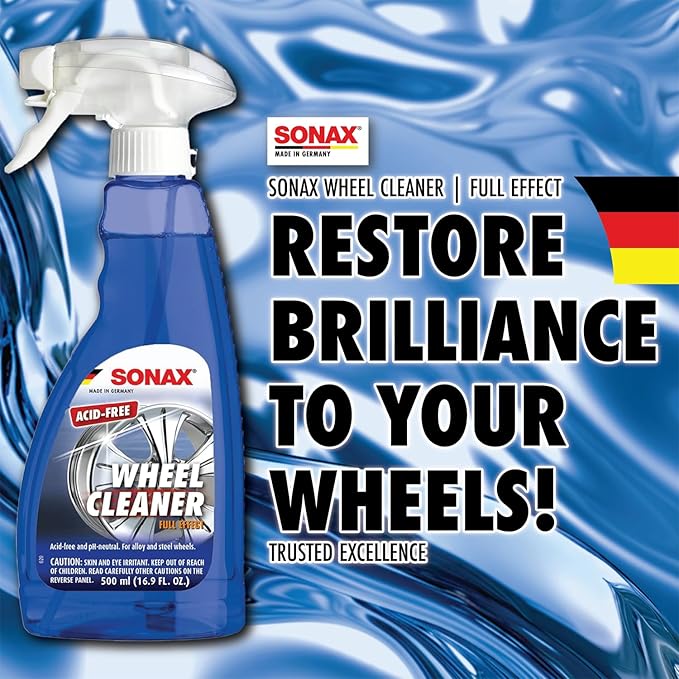 SONAX Wheel Cleaner Brush Combo | Complete Car Wheel Cleaning Kit | Brake Dust Remover, Microfiber Towel | Professional-Grade, Easy to Use | SON-232200-AZBN