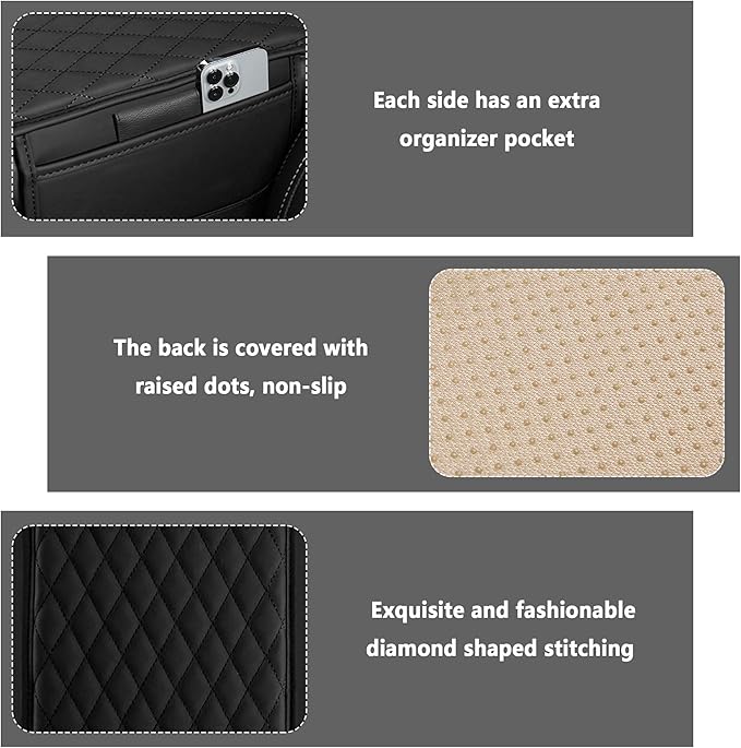 Car Center Console Cover for Hummer H2 2003-2009, Car Armrest Cover Cushion Arm Rest Cover Auto Interior Arm Rest Seat Box Pad Accessories,Bla-ck