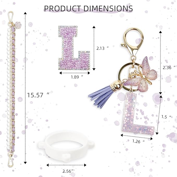 Letter Handle Strap Accessories with Cute Initial Charm Compatible with Owala Water Bottle 24oz 32oz 40oz Owala Kids