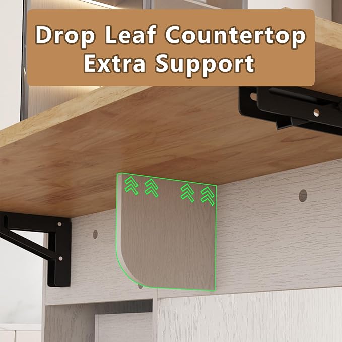 Rolling Mobile Kitchen Island Cart with Desktop Drop Leaf Countertop, Island Table Storage with 5 Wheels, Rolling Kitchen Cabinet with Power Socket (White, Model 2)