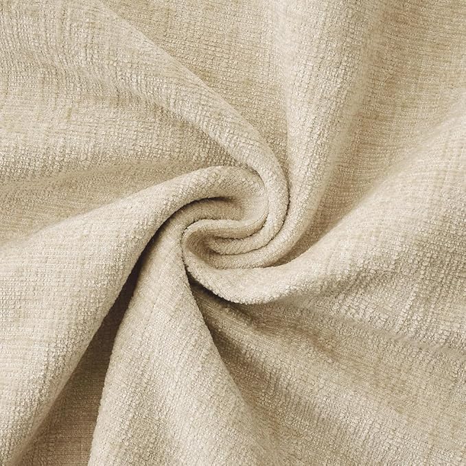 MIULEE Pack of 2 Couch Throw Pillow Covers 20x20 Inch Beige Farmhouse Decorative Pillow Covers with Stitched Edge Soft Chenille Solid Dyed Pillow Covers for Sofa Bed Living Room