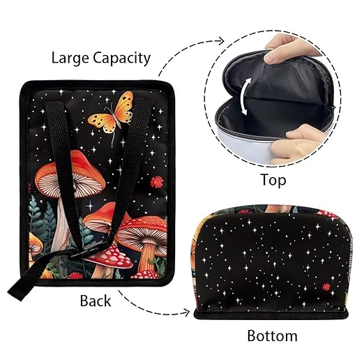 Hanging Mushroom Car Trash Bin Interior Accessories Portable Vehicle Garbage Cans Bag for Back Seat Washable Mini Car Trash Cans for Front Back Seat