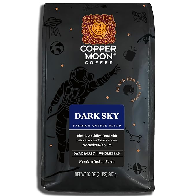 Copper Moon Dark Roast Whole Bean Coffee, Dark Sky Blend, 2 Lb