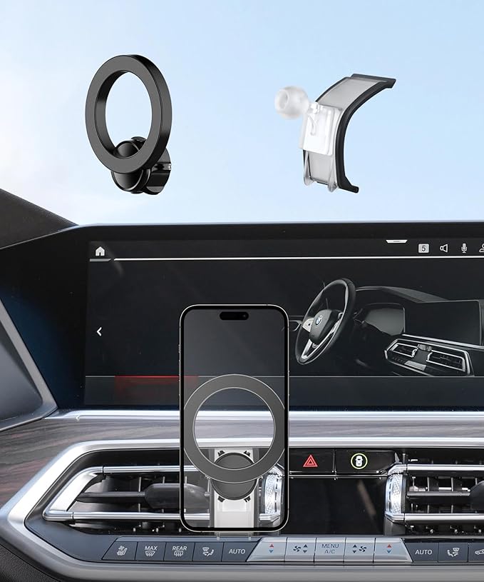 Car Phone Holder for BMW X5 2019-2023 / X6 2020-2023 / X7 2019-2022 Accessories, 360° Rotation Phone Mount Compatible with MagSafe, Cell Phone Holder Does Not Affect Air Vent