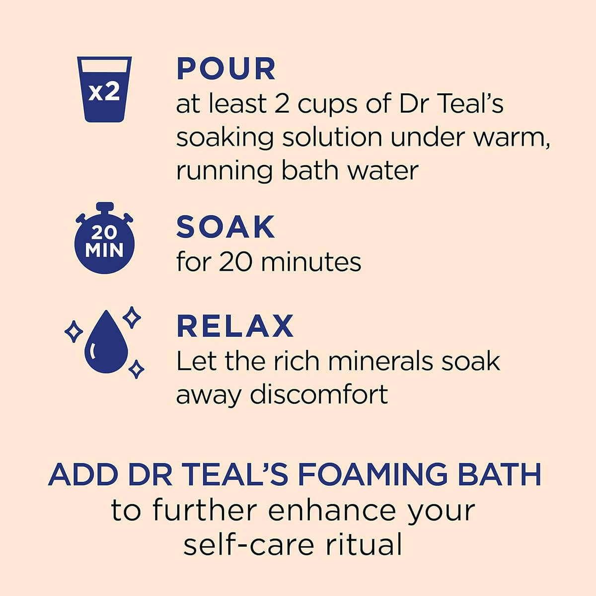 Dr Teal's Pure Epsom Magnesium Salt Soak, Glow & Radiance with Vitamin C & Citrus Essential Oils, 3 lbs