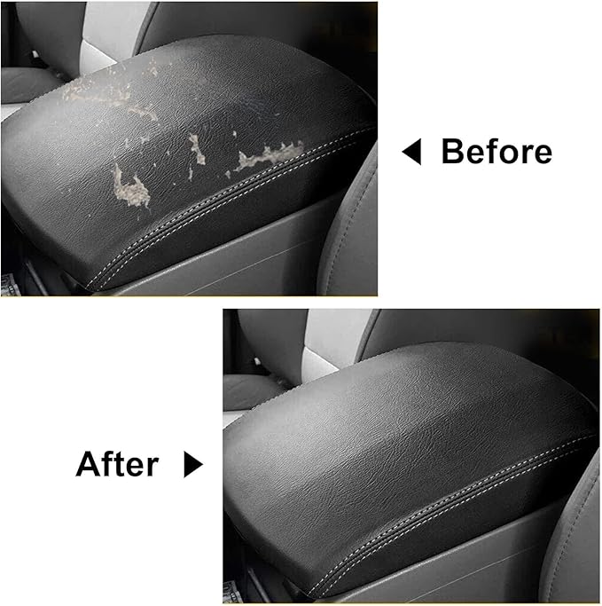 FZJDSD Black Leather Center Console Cover Armrest Cover Replacement Compatible with Honda Pilot 2009 2010 2011 2012 2013 2014 2015