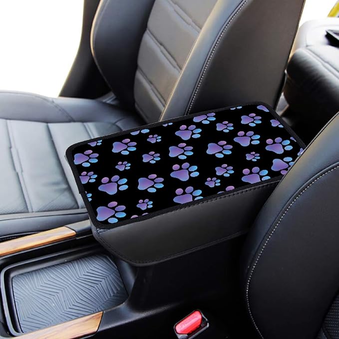 CREATCABIN Dog Paws Car Armrest Pad Auto Center Console Cover Waterproof Auto Armrest Cover Soft Center Console Pad Comfortable Car Accessories Interior for SUV Sedan Truck 12.6×7.5in