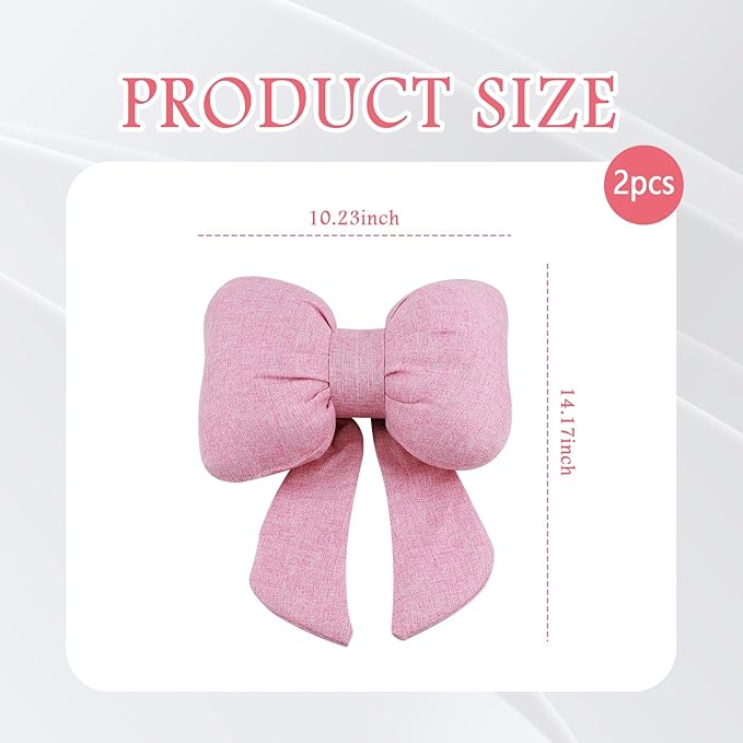 2PCS Cute Bow Car Headrest Pillow,Comfortable & Breathable Car Neck Pillows for Relief Neck Fatigue,Universal Head Rest Pillow for Cars Decoration as Birthday Gifts for Women,Girl (Pink/2PCS)