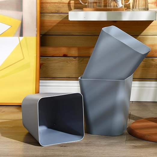 Amyhill 10 Pcs Small Trash Can 2 Gallon Plastic Garbage Can Small Waste Basket for Bathroom Office Kitchen Living Room Bedroom Home Under Desk (Grey)