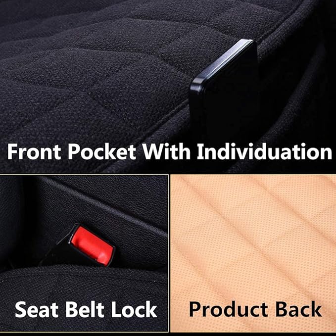 Suninbox Linen Seat Covers for Car, Bottom Car Seat Covers,Universal Driver Seat Cushion,Car Seat Pad[Gray]