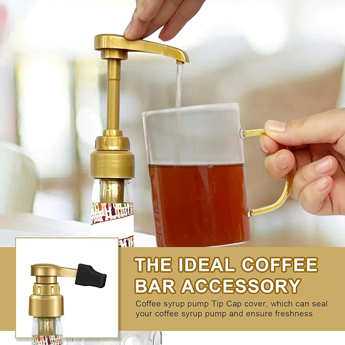 2 Golden Syrup Pump Heads, Exclusively Compatible with Glass 750 ml (25.4 fl oz) Bottles (2-Pack), Featuring Pointed Cap