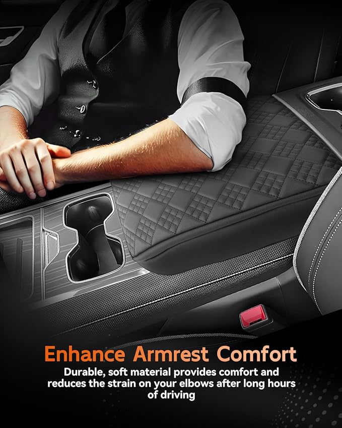 CDEFG for Chevrolet Silverado EV 2024 2025 2026 Center Console Cover Armrest Box Cover for Chevy Silverado EV (Work Truck, LT, RST) Accessories Arm Rest Protector Thickened