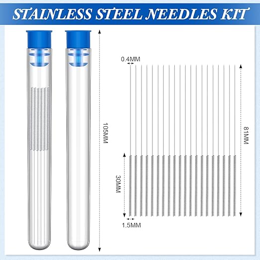 100 Pieces 3D Printer Nozzle Cleaning Kit 0.4 mm Needles Cleaner Stainless Steel Nozzle Cleaning Tool Kit Espresso Distribution Tool WDT Tool