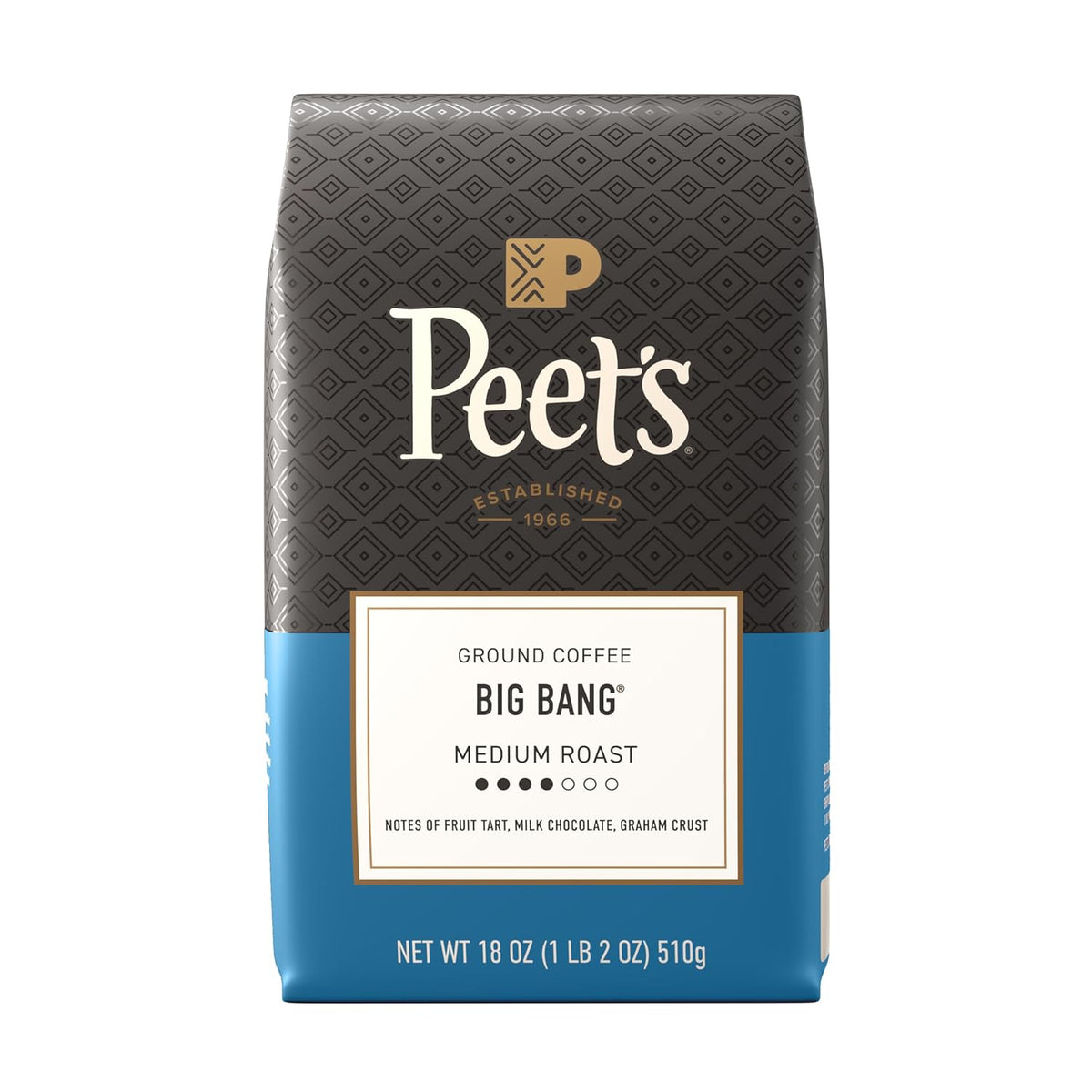 Peet's Coffee, Medium Roast Ground Coffee, 100% Arabica Coffee - Big Bang 18 Ounce Bag