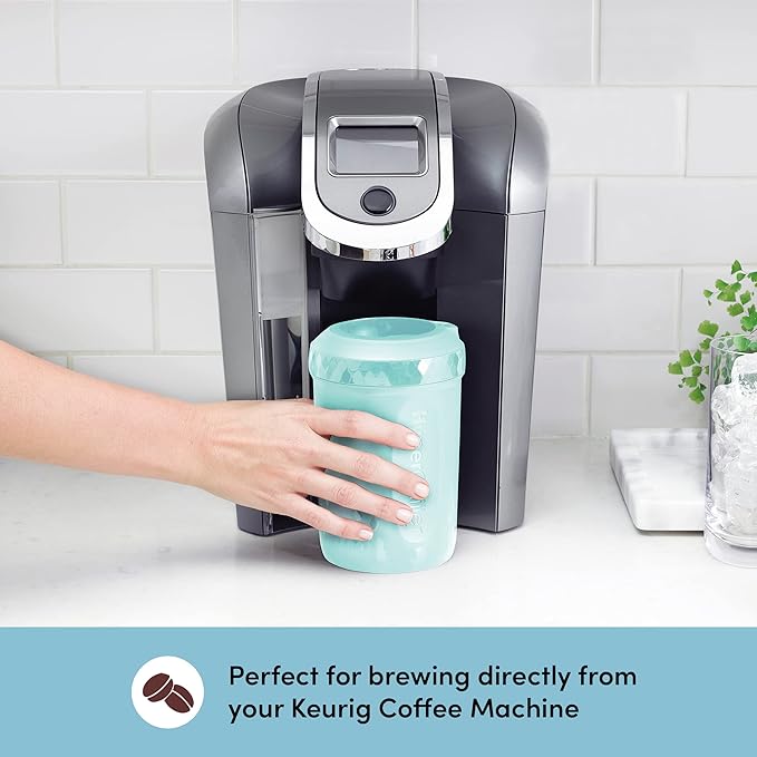 HyperChiller HC2AS Patented Iced Coffee/Beverage Cooler, NEW, IMPROVED,STRONGER AND MORE DURABLE! Ready in One Minute, Reusable for Iced Tea, Wine, Spirits, Alcohol, Juice, 12.5 Oz, Aqua Sky