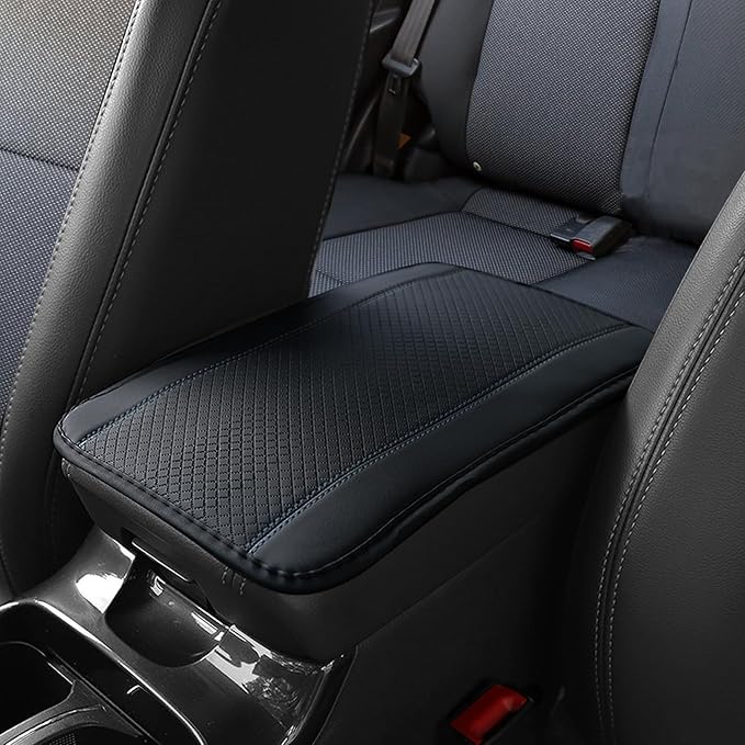 Car Center Console Armrest Pad, 12.6X 7.2 Inch PU Leather Waterproof Auto Armrest Seat Box Cover Protector, Car Center Console Cover, Universal Car Interior Accessories for Cars, Trucks, SUVs