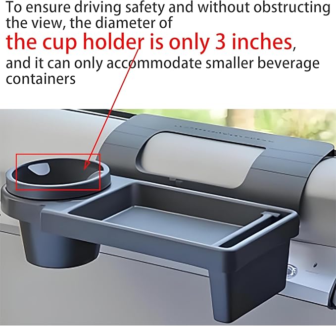 GDQ Car Window Organizer- Multi-Function Clip-On Cup Holder & Phone Mount | No Drill Universal Fit for SUV/Truck/Sedan | Insert Installation (1 Pack)