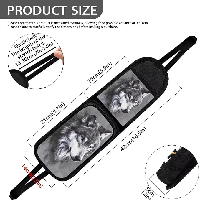 Grey Wolf Car Seat Storage Bag Universal Car Seat Back Side Hanging Bag, Car Multi-Pocket Seat Side Organizer, Can Hold Mobile Phone, Wallet, Glasses