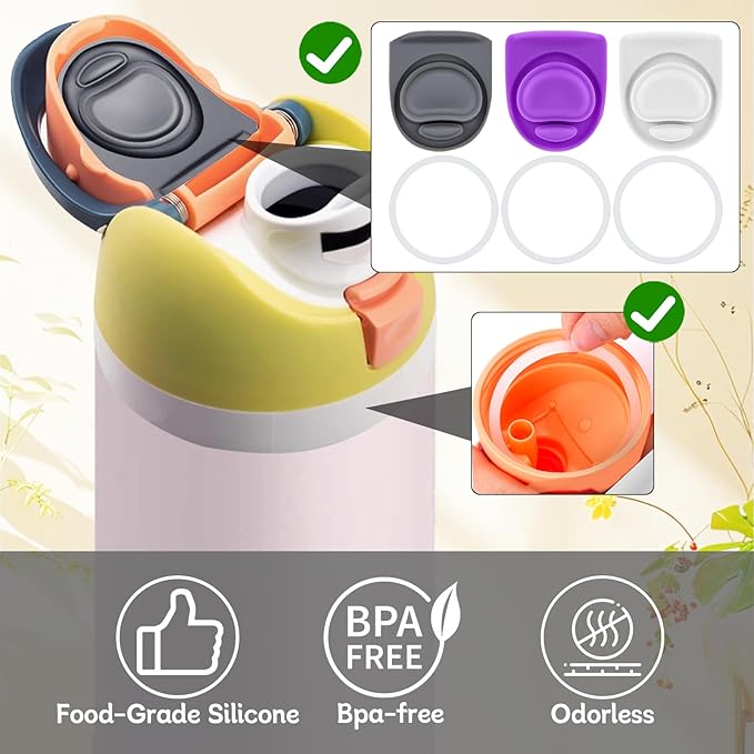 3 Sets Replacement Seal Stopper and O Ring Gasket Compatible with Owala FreeSip 24oz 32oz,Water Bottle Lid Insert Cap Rubber Seal Parts for Owala 16/19/24/32/40oz Mouth Piece Accessories Z3K7