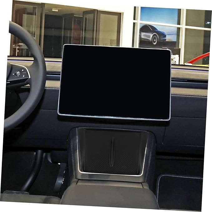 Wireless Charging Silicone Mat for Y Center Console Non-Slip Phone Holder Pad Silicone Material Easy Installation Black Car Interior Accessory