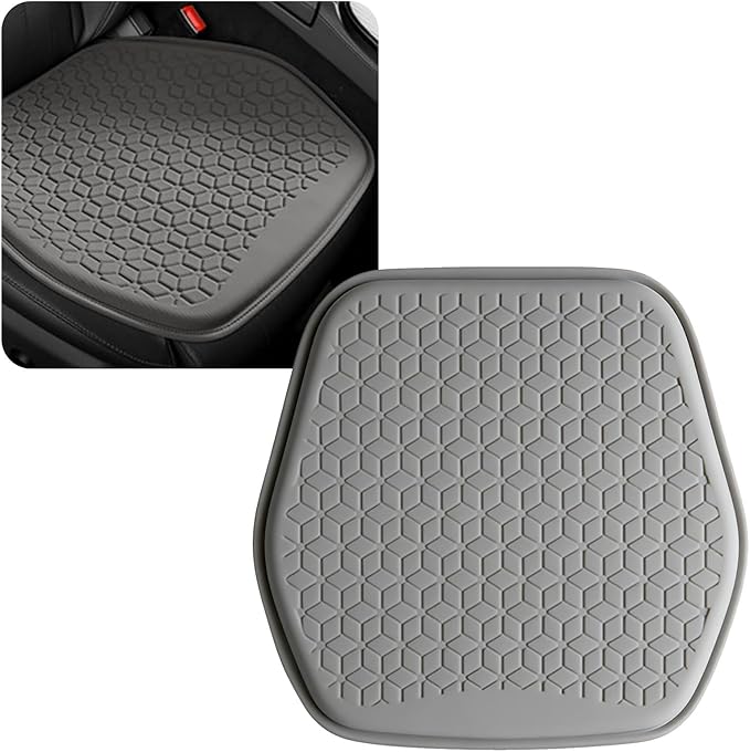 Car Seat Cover Cushion, Seat Protector Pad, Gel Chair Cushion for Front & Back Seats, Universal Non-Slip Breathable Comfortable Chair Covers for Cars SUVs Trucks Office Wheelchair (Gray)