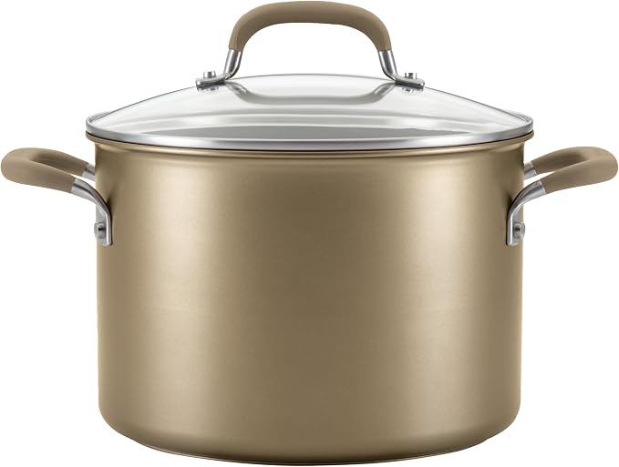 Circulon Premier Professional Hard Anodized Nonstick Cookware Induction Pots and Pans Set, 8 Piece - Bronze