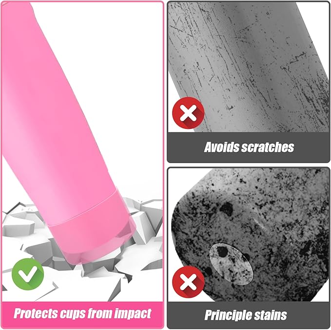Mity rain 2PCS Protective Silicone Boots for Owala 30oz & 40oz FreeSip Sway Bottles & Tumblers - Accessories for owala, Enhances Stability & Prevents Scratches (Pink)