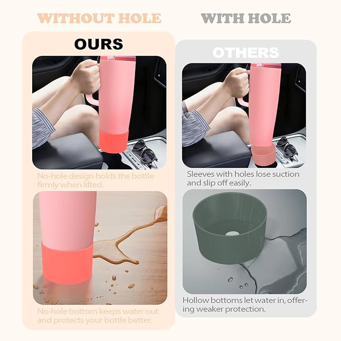 Silicone Boot for Owala 30oz & 40oz FreeSip Sway Bottles & Tumblers - Non-Slip, Scratch-Resistant, Stability Enhancer, Available in 12 Colors (Opal Dream Peach)