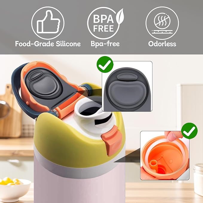 6 Sets Replacement Stopper and O Ring Gasket Compatible with Owala FreeSip 24oz 32oz,Water Bottle Lid Insert Cap Silicone Seal Parts for Owala 16/19/24/32/40oz Mouth Piece Accessories Z6S3