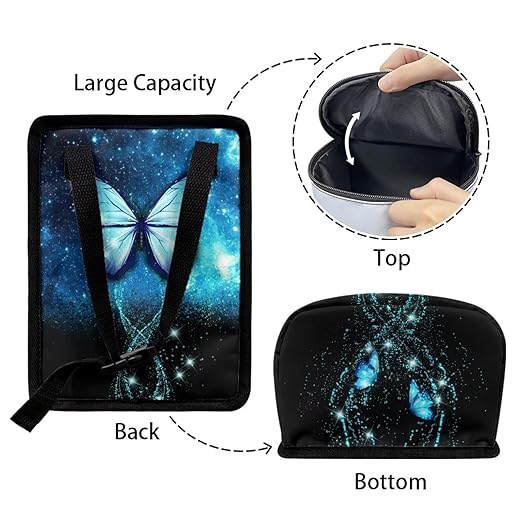 DISNIMO Blue Butterfly Car Trash Can Easy-to-Install Car Accessory Interior, Leak-Proof Car Garbage Can Bin Organizer Storage Bag for The Back Seat of Any Cars, Sedans, SUVs & Trucks