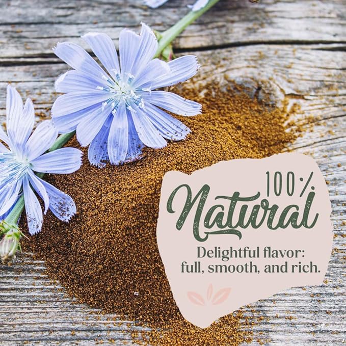 nuKAF By Gourmanity Instant Chicory Coffee Alternative with Cocoa, Brews Like Regular Coffee, Chicory Root Powder Great for Your Daily Drink, Rich in Prebiotics, Kosher, 3.5oz jar (Pack of 2)