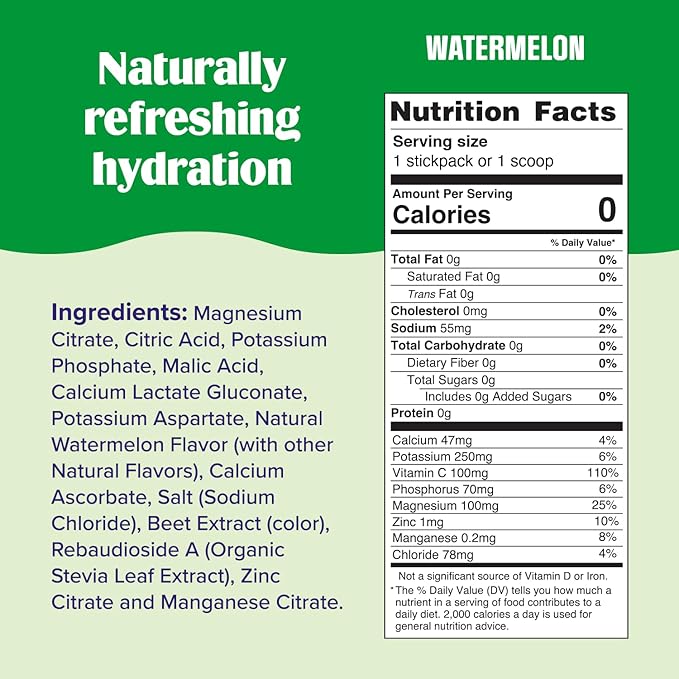 Ultima Replenisher Daily Electrolyte Powder Drink Mix – Sugar Free – Watermelon, 90 Servings – Hydration Powder with 6 Key Electrolytes and Trace Minerals – Keto Friendly, Vegan, Non-GMO