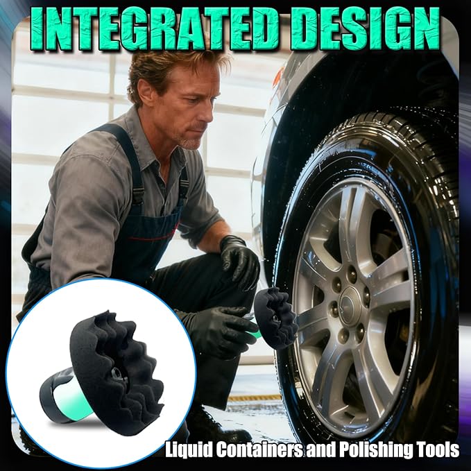 Flow Tire Shine Applicator,Reusable Car & Truck Tire Dressing Applicator,Works with All Tire Shine & Gels,Professional Car Detailing Tool
