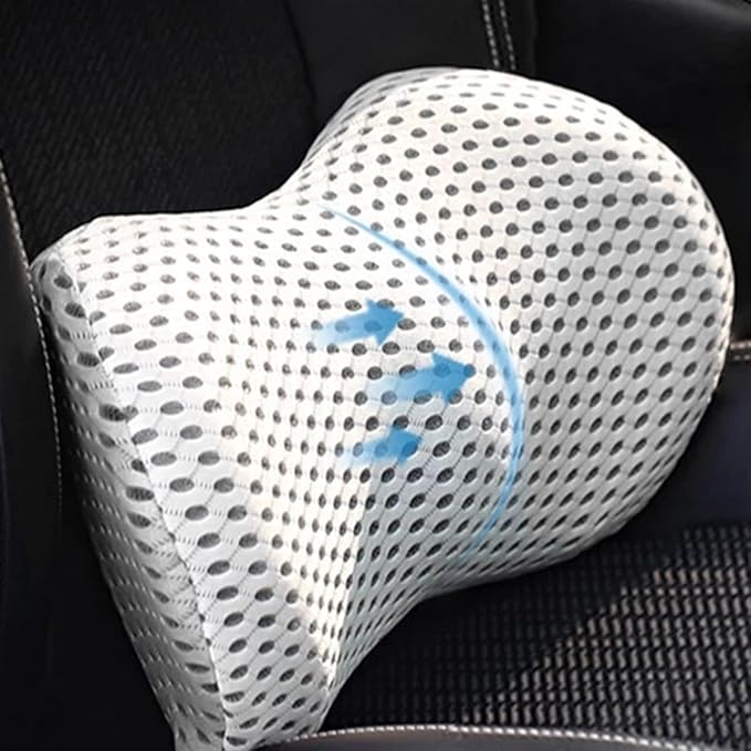 Lumbar Support Pillow for Car Seat, Mesh Office Chair Back Support Cushion, Ergonomic Back Pillows for Carseat,Office Chair,Desk,Wheelchair(Black-Waist)